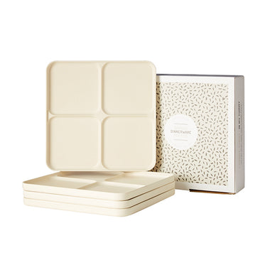 Tallrik 4-delad (naturvit)